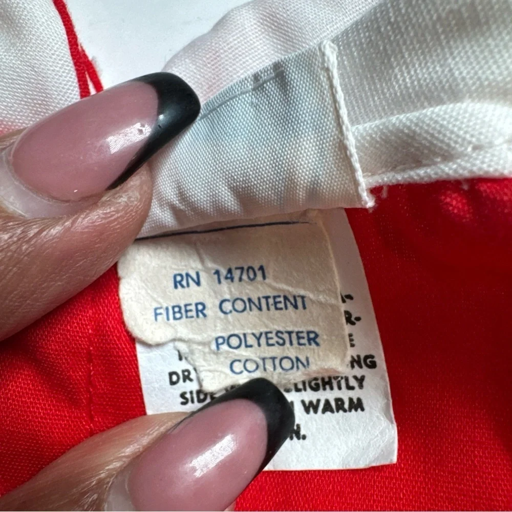 Vintage Nannette Vibrant Red and White Apparel